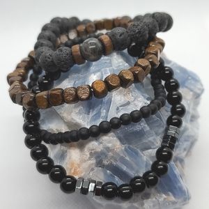 Bracelets Men's Multi Layers 4 Pcs